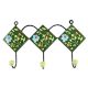 Forest Green Floral Ceramic Tile Wall Hook